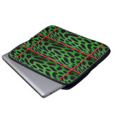 De gestreepte groene luipaard computer elektronica laptop sleeve (Voorkant onderkant)