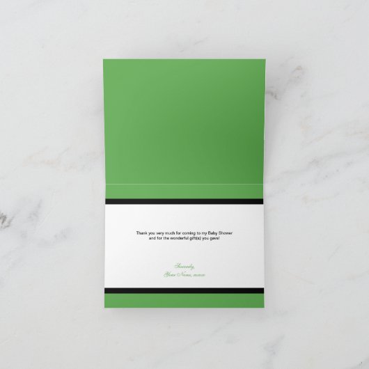 De gestreepte Groene Zuigfles van de Druk dankt u Bedankkaart (Binnen)