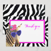 De gestreepte leuke safari dierlijke mode dankt u bedankkaart (Voorkant / Achterkant)