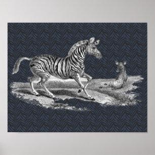 De Gestreepte Merrie van de vintage Kunst en het Poster