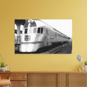 De gestroomlijnde ZepherStainless Steel-trein Canvas Afdruk (Insitu (Woonkamer))