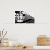 De gestroomlijnde ZepherStainless Steel-trein Poster (Keuken)