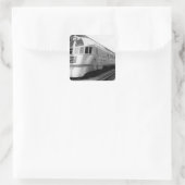 De gestroomlijnde ZepherStainless Steel-trein Vierkante Sticker (Tas)