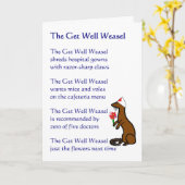 De Get Well Weasel - een grappig Get Well gedicht Kaart (Gele Bloem)