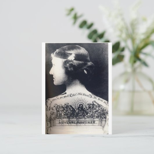 De getatoeëerde flap - hou van elkaar briefkaart (Staand voorkant)