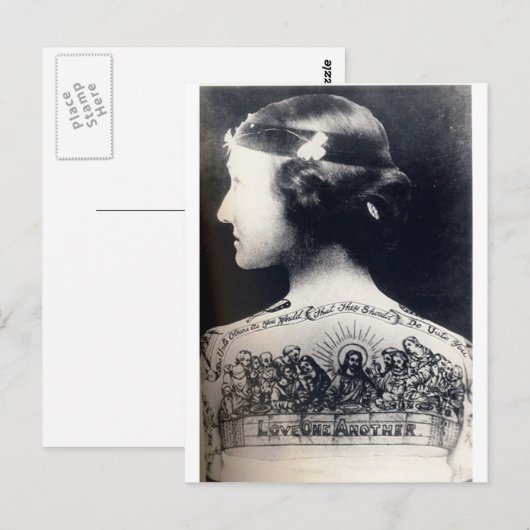 De getatoeëerde flap - hou van elkaar briefkaart (Voorkant / Achterkant)