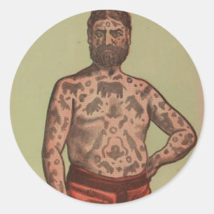 De getatoeëerde Griek Ronde Sticker