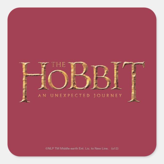 De getextureerde Hobbit Logo Vierkante Sticker (Voorkant)
