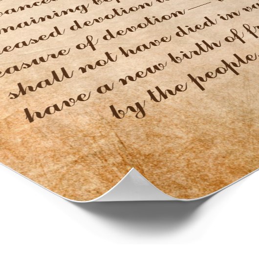 De Gettysburg Toespraak van Abraham Lincoln Poster (Hoek)