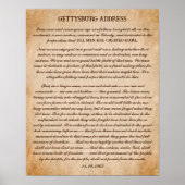 De Gettysburg Toespraak van Abraham Lincoln Poster (Voorkant)