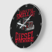 De geur van diesel" Trucker Skull Grote Klok (Hoek)