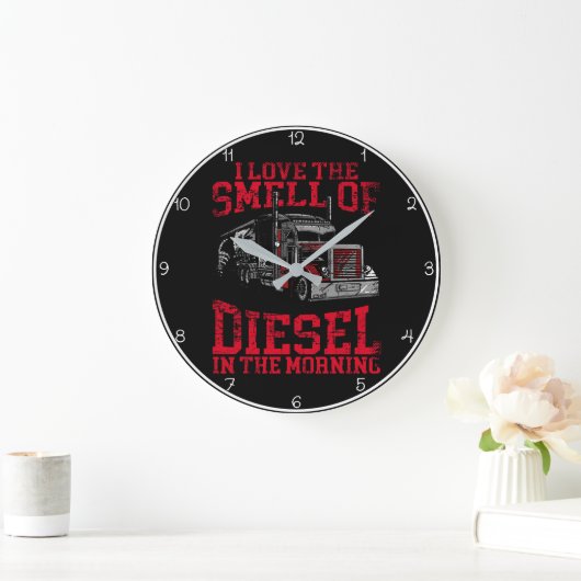 De geur van diesel" Trucker Skull Grote Klok (Huis)