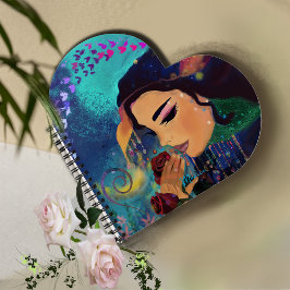 De geur van rozen Hartvormig Notitieboek