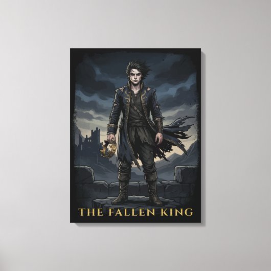 De Gevallen Koning Gothic Donkere Fantasy Design Canvas Afdruk (Voorkant)