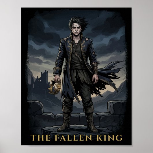 De Gevallen Koning Gothic Donkere Fantasy Design Poster (Voorkant)