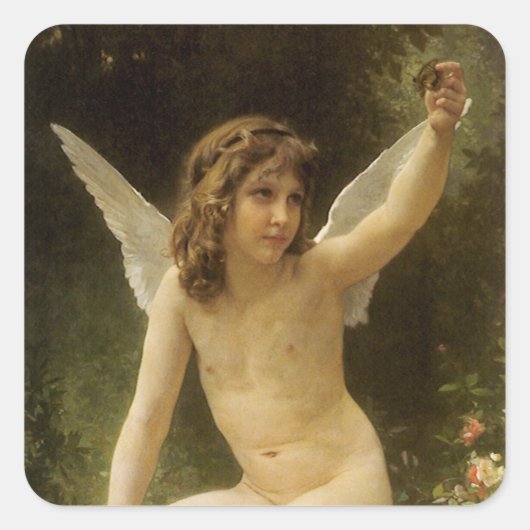 De Gevangene (Le Captif) door Bouguereau Vierkante Sticker (Voorkant)