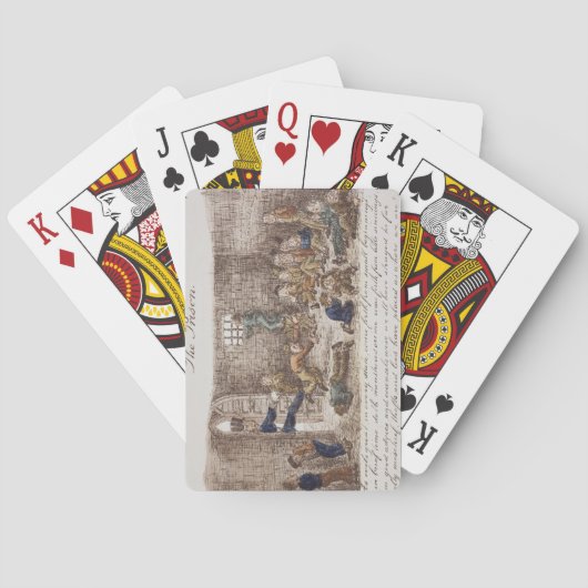 De gevangenis, 1858 (gekleurde graving) pokerkaarten (Achterkant)