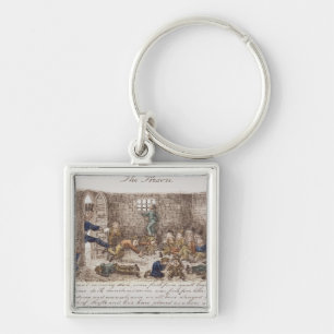 De gevangenis, 1858 (gekleurde graving) sleutelhanger