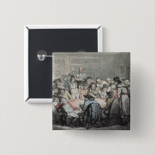 De gevarenruimte vierkante button 5,1 cm (Voorkant /achterkant)