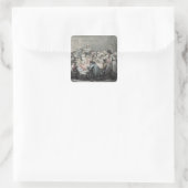 De gevarenruimte vierkante sticker (Tas)