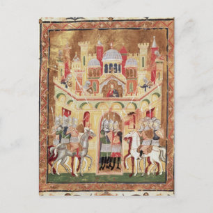 De gevechtsscène op de muren van Jeruzalem Briefkaart
