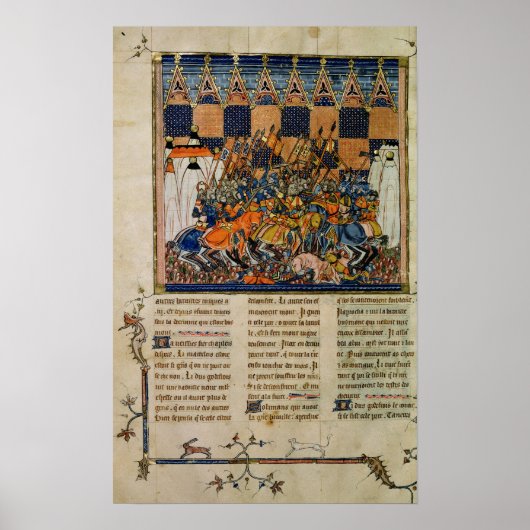 De gevechtsscène, van de biografie van Godefroi Poster (Voorkant)