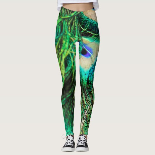 De gevederde pauw leggings (Voorkant)