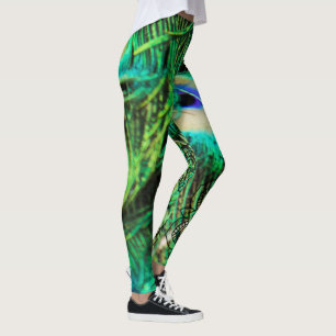 De gevederde pauw leggings