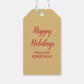 De Gevel van het Kerstmishuis met Piano in Venster Cadeaulabel (Achterkant)