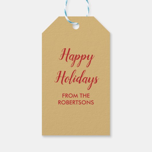 De Gevel van het Kerstmishuis met Piano in Venster Cadeaulabel (Achterkant)