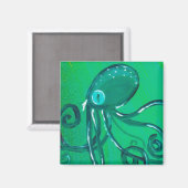 De geverfde octopus magneet (Voorkant / Achterkant)