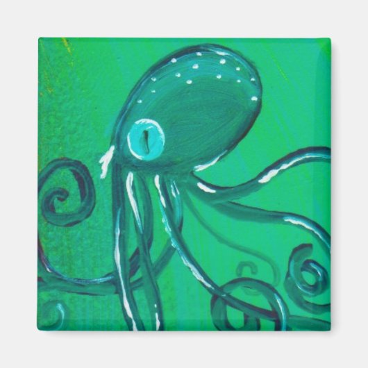 De geverfde octopus magneet (Voorkant)