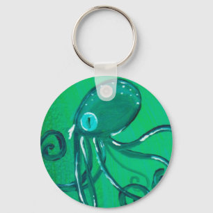De geverfde octopus sleutelhanger