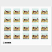 De gevierde paarden, George M. Patchen Vierkante Sticker (Vel)