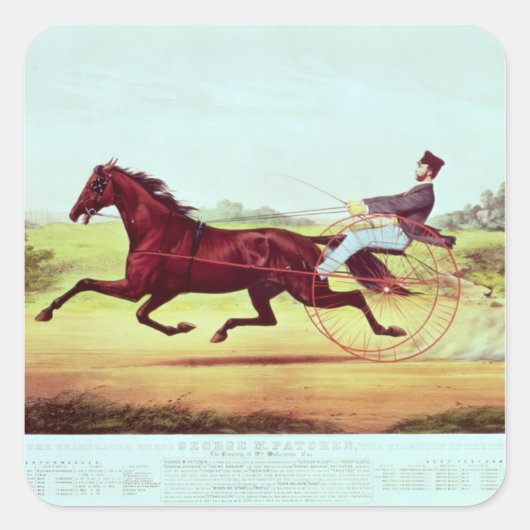 De gevierde paarden, George M. Patchen Vierkante Sticker (Voorkant)