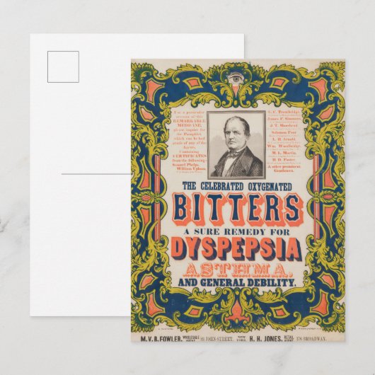 De gevierde zuurstofhoudende bitters briefkaart (Voorkant / Achterkant)