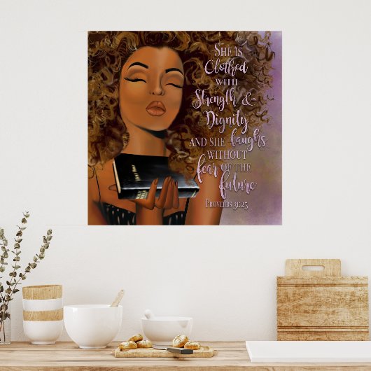 De gevirtualiseerde vrouw poster (Keuken)