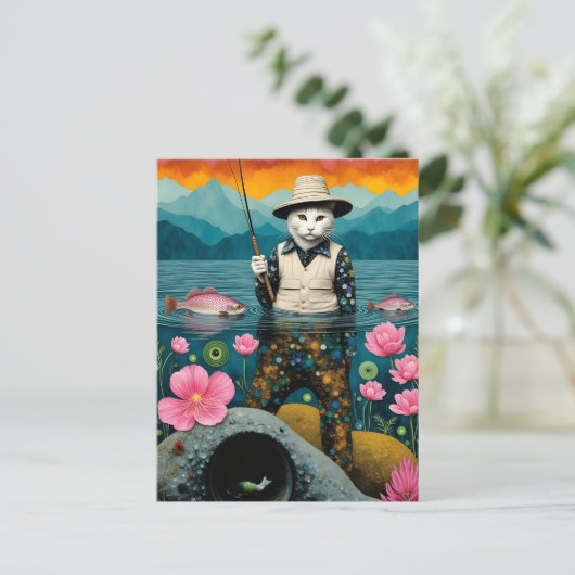 De Geviste kat Briefkaart (Staand voorkant)