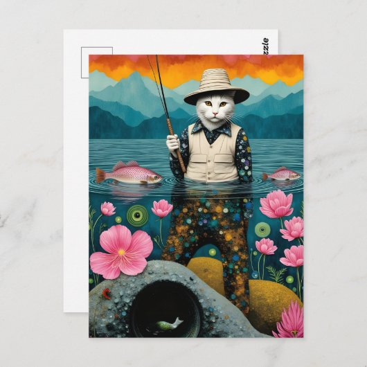 De Geviste kat Briefkaart (Voorkant / Achterkant)