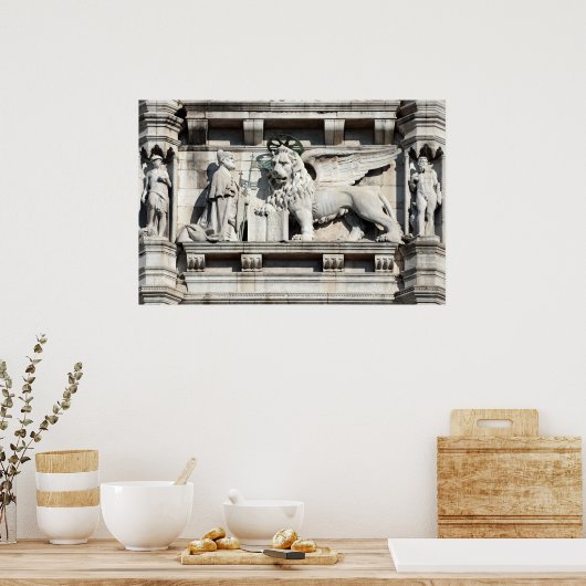 De gevlekte leeuw van Saint Mark Poster (Keuken)
