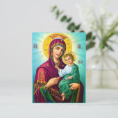 De gevlekte maagd en Jezus Christus de redder Briefkaart (Staand voorkant)