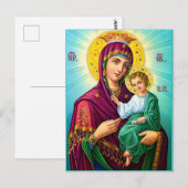 De gevlekte maagd en Jezus Christus de redder Briefkaart (Voorkant / Achterkant)