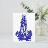 De gevlekte maagd Maria ( met blauwe rozen ) Briefkaart (Staand voorkant)