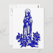 De gevlekte maagd Maria ( met blauwe rozen ) Briefkaart (Voorkant / Achterkant)