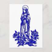 De gevlekte maagd Maria ( met blauwe rozen ) Briefkaart (Voorkant)