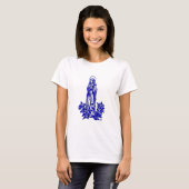 De gevlekte maagd Maria ( met blauwe rozen ) T-shirt (Voorkant volledig)