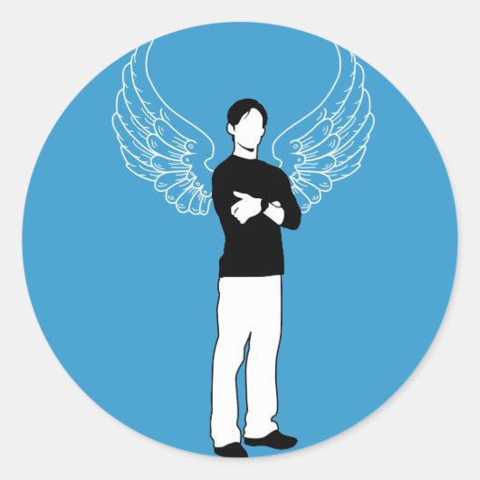 De gevleugelde kredietnemer ronde sticker (Voorkant)