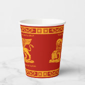 De gevleugelde lion van Saint Mark Papieren Bekers (Links)