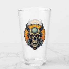 De gevleugelde schedel. glas