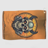De gevleugelde schedel.  golfhanddoek (Horizontaal)